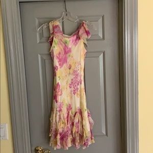 Kids Formal Floral Yellow & Pink Dress